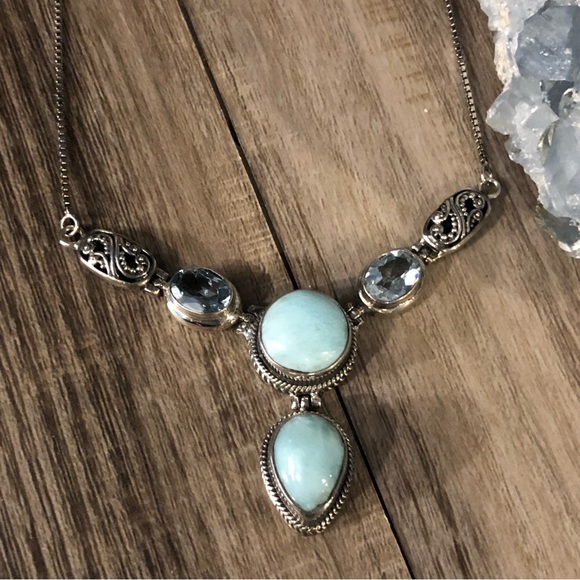 Larimar Sterling Vintage Necklace - Picture 9 of 10